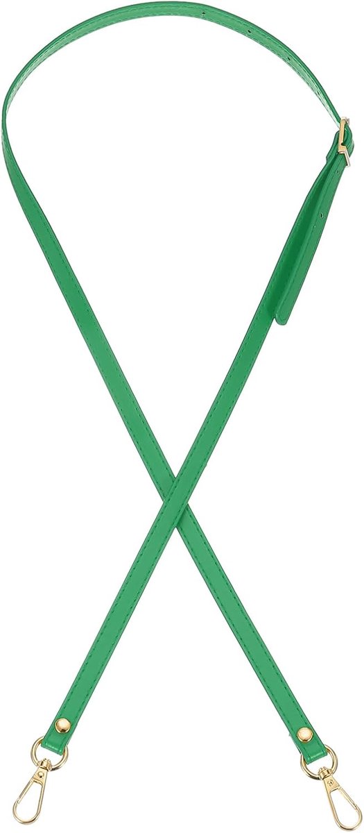 Verstelbare Leren Vervangingsriem voor Handtassen 119 cm, Verstelbare PU-vervangingsriem met Goudkleurige Beslag voor Handtassen, Schoudertassen, Groen
