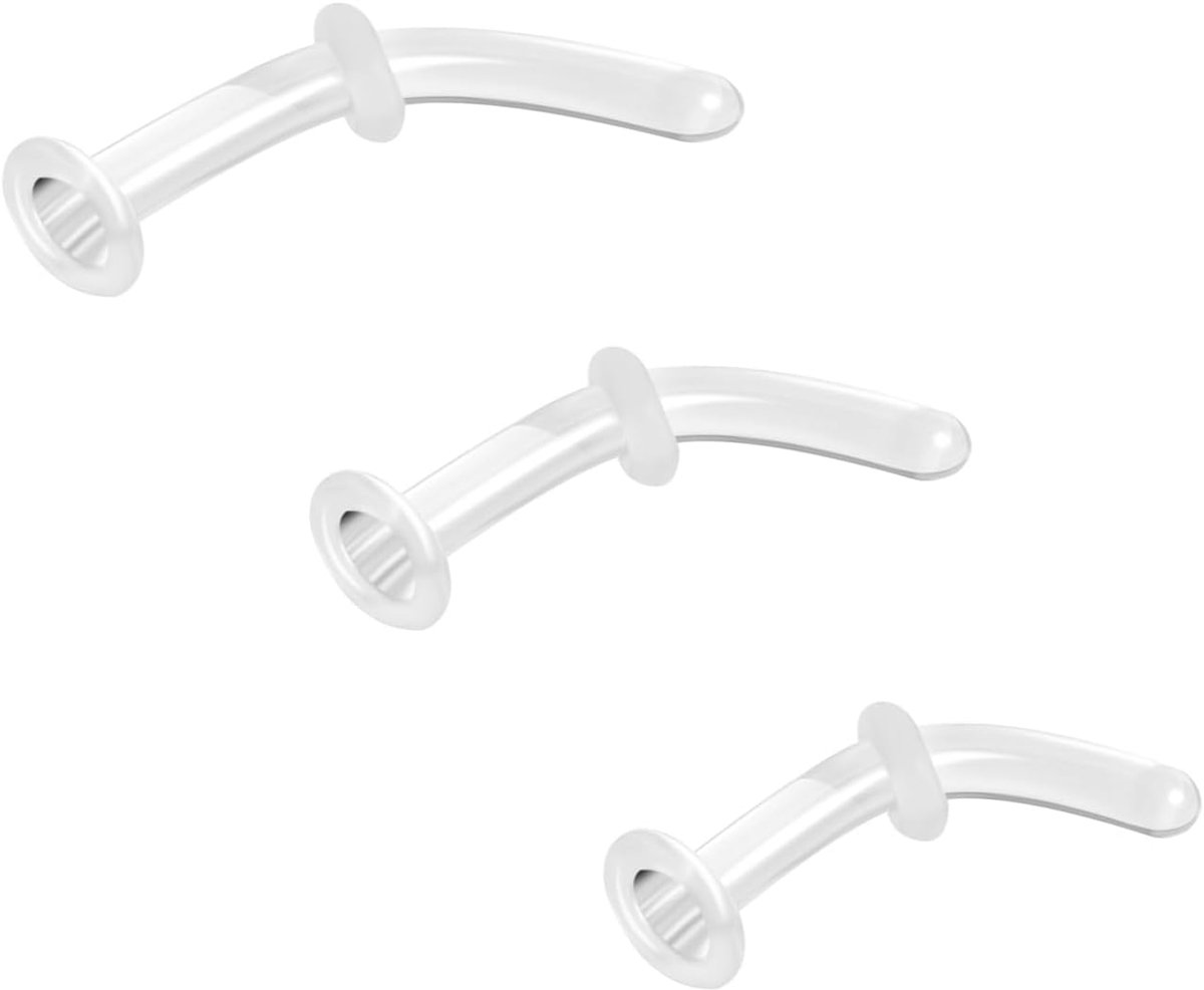 3 stuks glazen neuspiercing houder neusring stud, 14G 16G 20G gebogen kraakbeen conch daith helix houder neus septum piercing sieraden voor mannen vrouwen