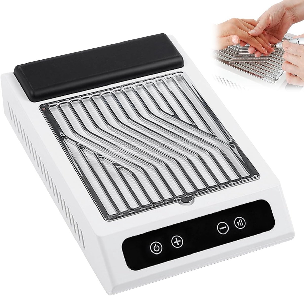 Krachtige nagelstofzuiger met filter 3700 rpm, stille nagelafzuigvoorziening voor nageltafel met stofafzuiging, vermogen