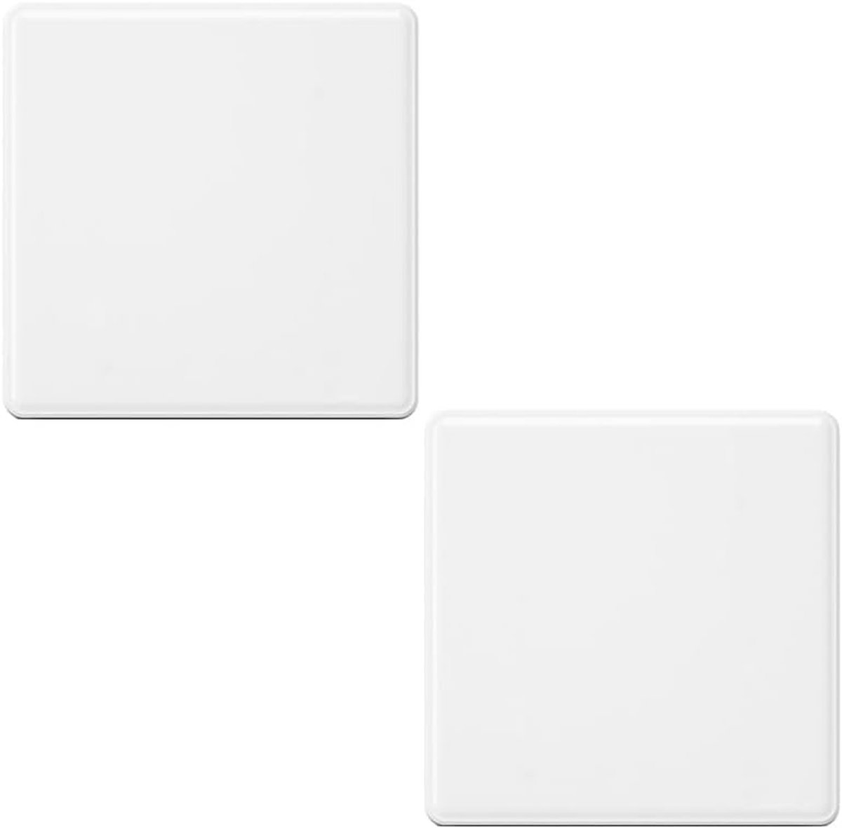 Inbouw, 2 stuks stopcontacten, afdekking blinde wandplaat, 86 x 86 mm, kunststof stekkerafdekking, inbouw, schroefloos, blanco, enkel-gang, stekkerafdekking, wit, lichtschakelaar