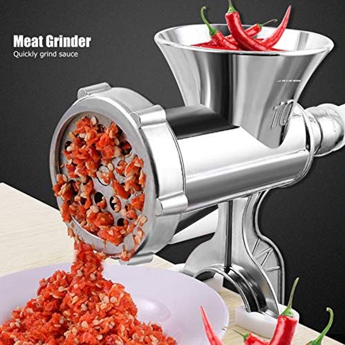 Handmatige gietijzeren vleesmolen, machine voor het malen van maïs, zout, peper en specerijen, aluminiumlegering, worst en vlees