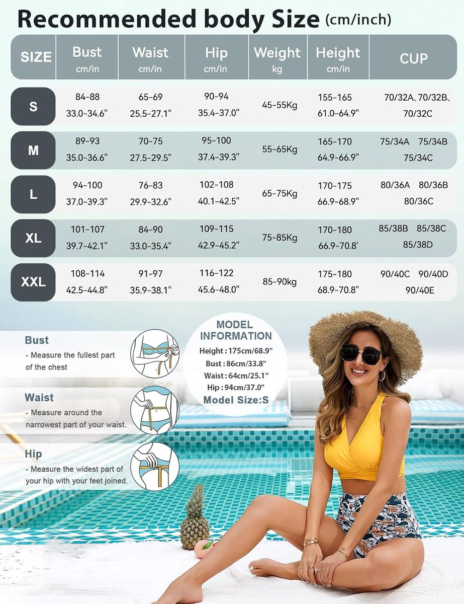 Dames hoog getailleerde 2-delige badpak bikinisets gewatteerde push-up buikcontrole badpakken vintage halter zwemkostuum strandkleding dames badmode, bloemen groen, S