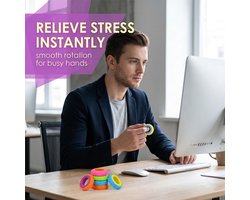 Anti-stress-ringen voor kinderen, sensorisch compressiespeelgoed, meerkleurig, ideaal voor het verlichten van angst thuis of op school, 6 stuks