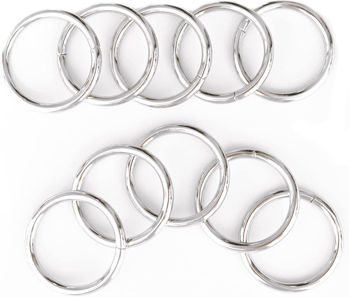 40 mm ronde O-ring metalen ringen voor het maken van plantenstandaardringen, kabelklemmen voor huisdieren, doe-het-zelf ring, stalen accessoires (verpakking van 10 zilver)