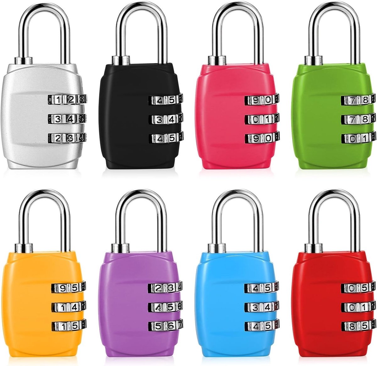 Combinatiehangsloten - Zilver - 3 Cijferige Code - Zinklegering - Voor Koffers en Rugzakken