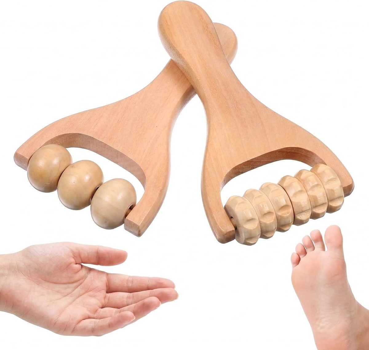 2 stuks - Rollende massage instrument - Bindeweefselmassage - 2 Stuks - Bindweefselmassages - Verbetert de houding - Massageapparaten - Relax - Voor Rug Nek Schouder Buik Taille Armen en Benen