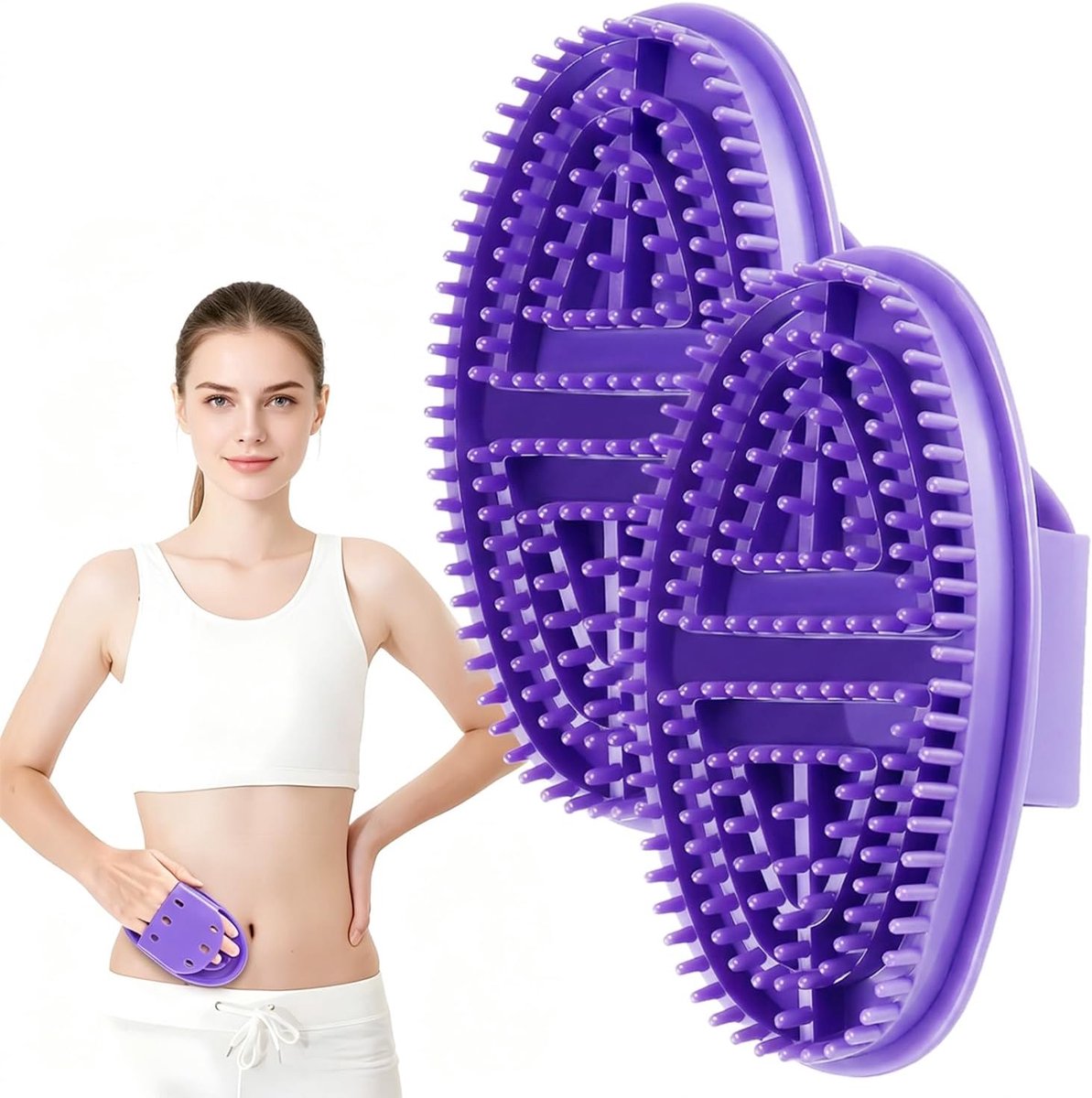 1 stuk - Massage Borstel - Soft Silicone - Fat Massage Borstel - Body Massage Borstel - ontspannen rug nek schouders buik taille armen en benen - paars