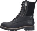 Zwarte Rieker veterboot met rits, veters, suède en Gore-Tex.