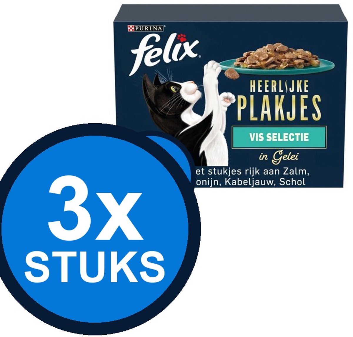 Felix Felix - Heerlijke Plakjes In Gelei Vis Selectie Multipack - Kattenvoer Natvoer - 960 g