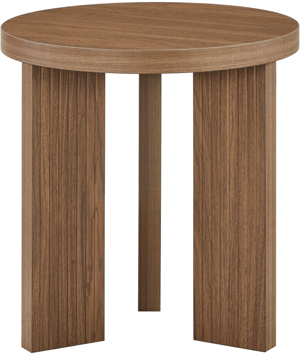 COVREO Bijzettafel 44,5 cm rond, walnootbruin MDF, modern design