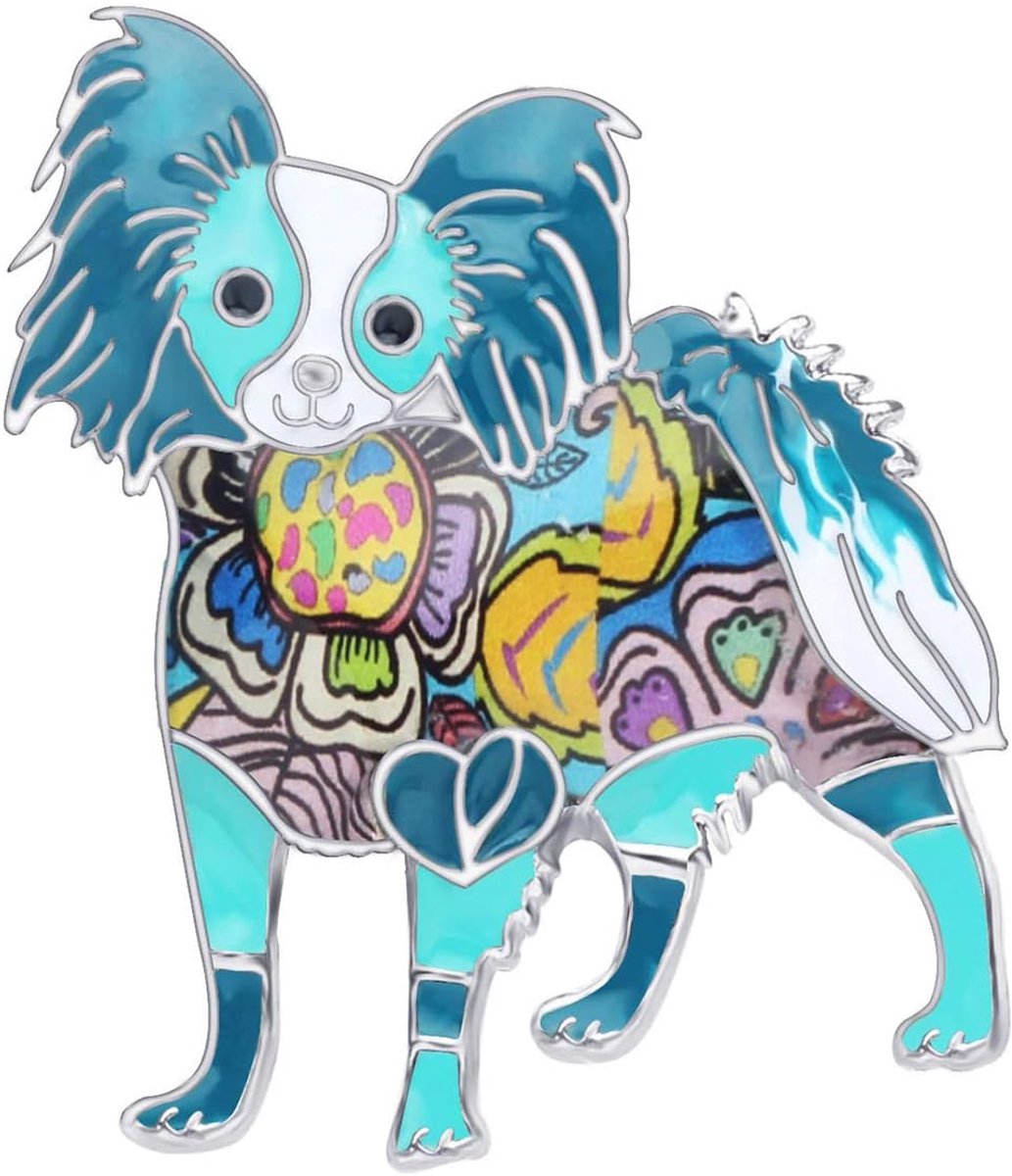 Emaille Staande Papillon Hond Broche Pins Leuke Puppy Pet Hond Geschenken Voor Vrouwen Meisjes Hond Liefhebbers