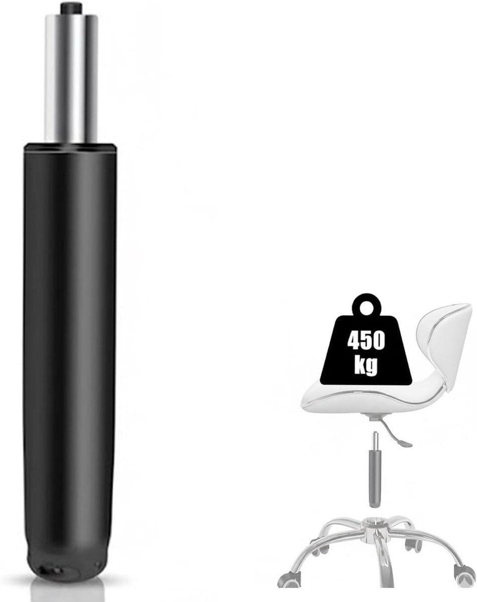 Bureaustoel, in hoogte verstelbaar van 290 mm tot 430 mm, zwart | Dit product heeft een draagvermogen van 1000 lbs / 450 kg en kan de zitkolommen van bureaustoelen en draaistoelen vervangen