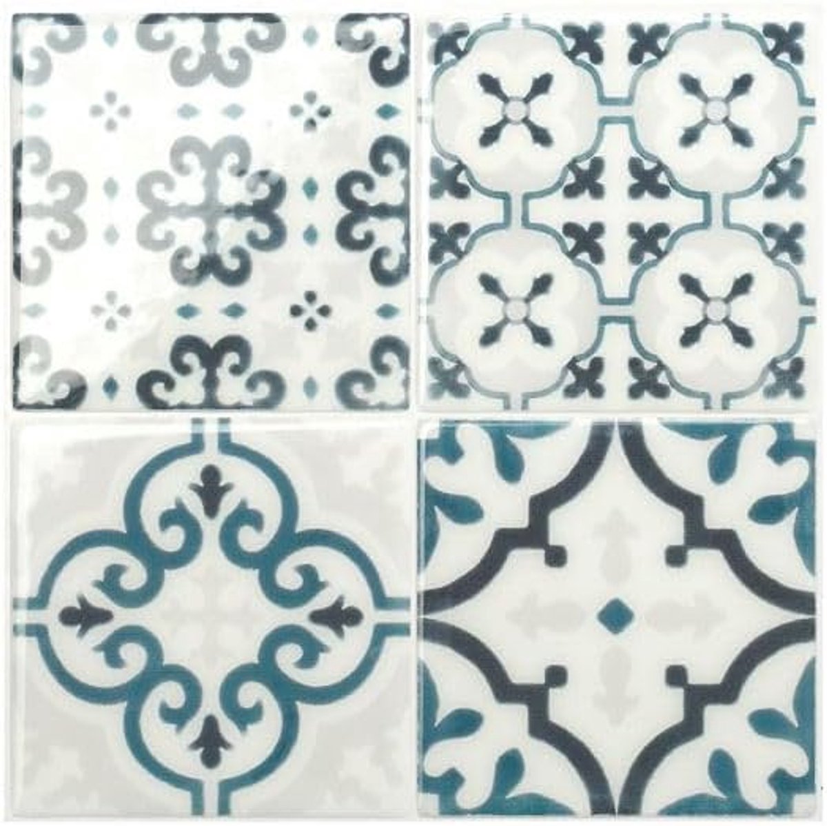 Tiles Plaktegels Zelfklevend, Zellige Mosgroen, 22,86x22,86 cm | Set van 5 (0,26 m²), Glanzend, Hitte-/vochtbestendig, Laag VOC, Keuken/Badkamer, Ideaal voor huurders, Gemaakt in Canada