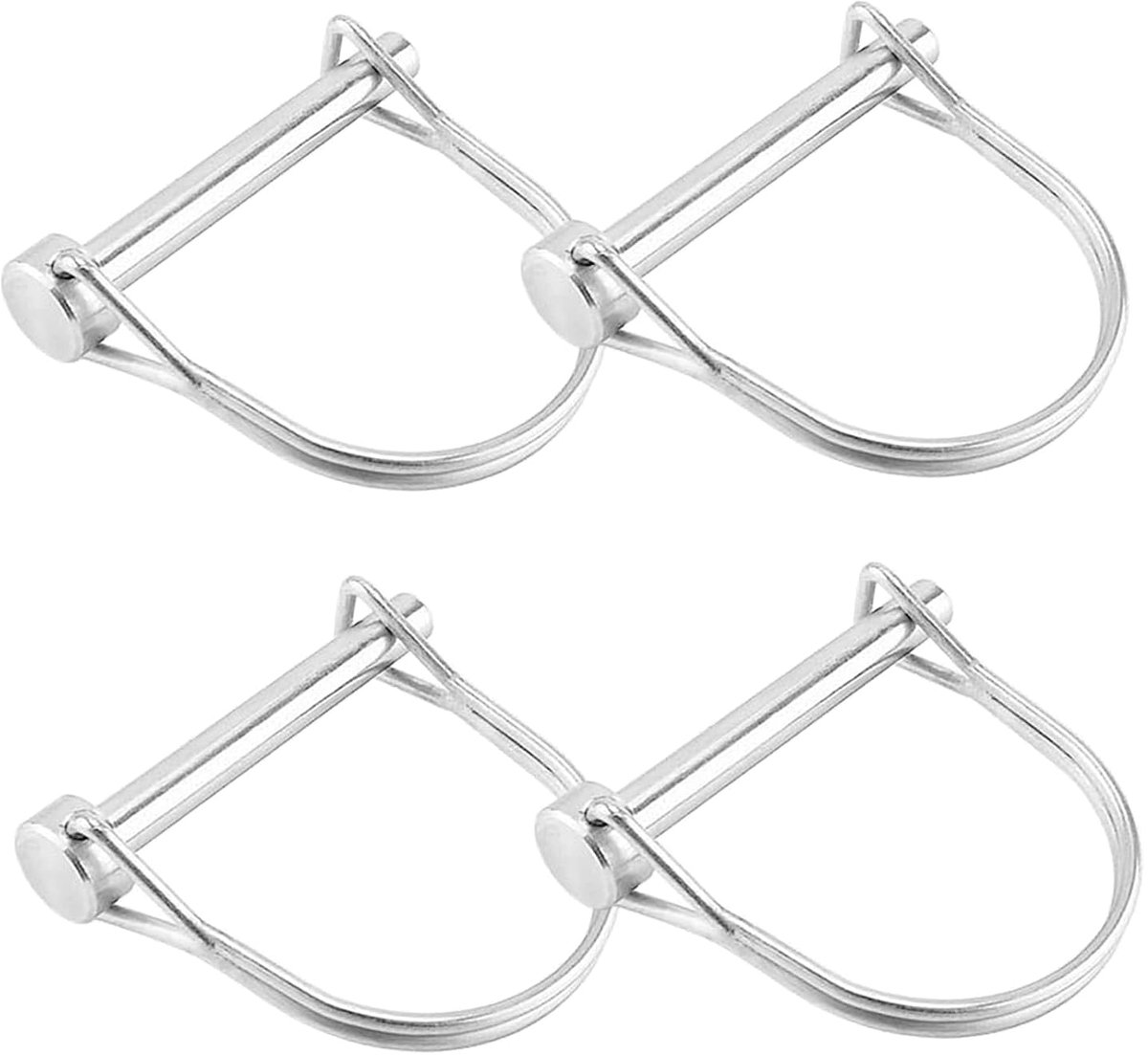 Set van 4 vouwbare buisspelden 5 x 30 mm, veiligheidsspeld, D-vormige koppelingsspeld, veerstaal veiligheidsbouten, met veiligheidsspeld voor vergrendeling voor