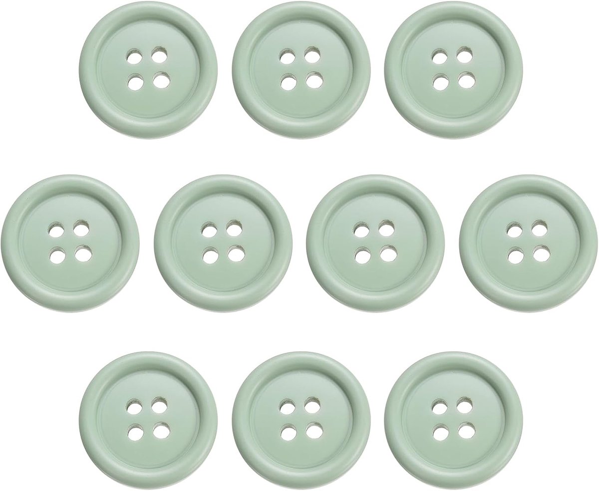 Knopen, 20 mm 4 gaten naaien harsknopen, knutselknopen, ronde reserveknopen voor naaien, mantel, overhemden, kleding, doe-het-zelf handwerk, decoratie, lichtgroen