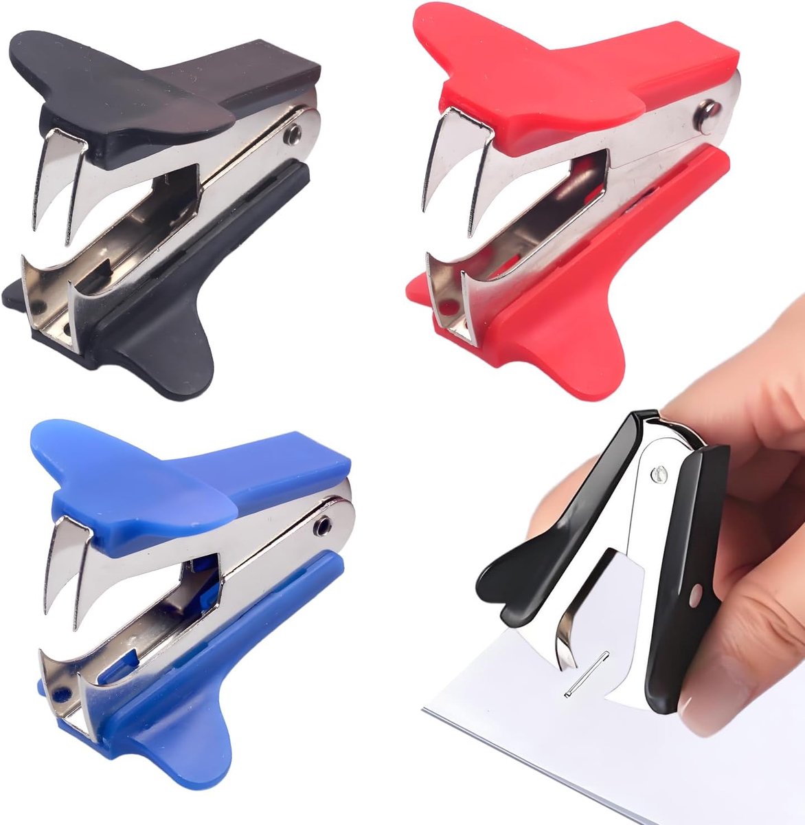 3 stuks nietjesverwijderaar, snelle nietjesverwijderaar, geïntegreerde nietjesverwijderaar, kantoorgereedschap voor nietmachine thuis, kantoor en school
