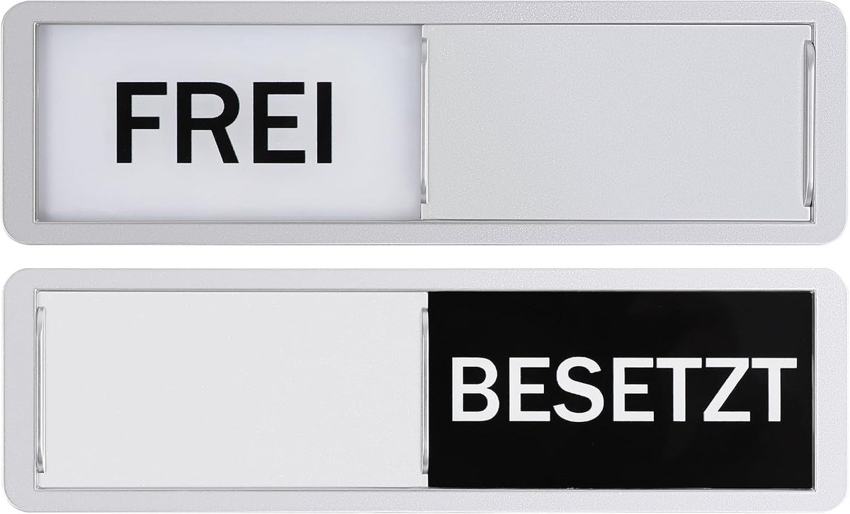 Bordje voor toilet, vrij bezet borden, schuifborden, 17,8 x 5,2 cm, magneten, toiletbordjes met schuif, voor wachtkamer, vergaderruimtes, ruimtestatus, ruimtebord (zwart + wit)