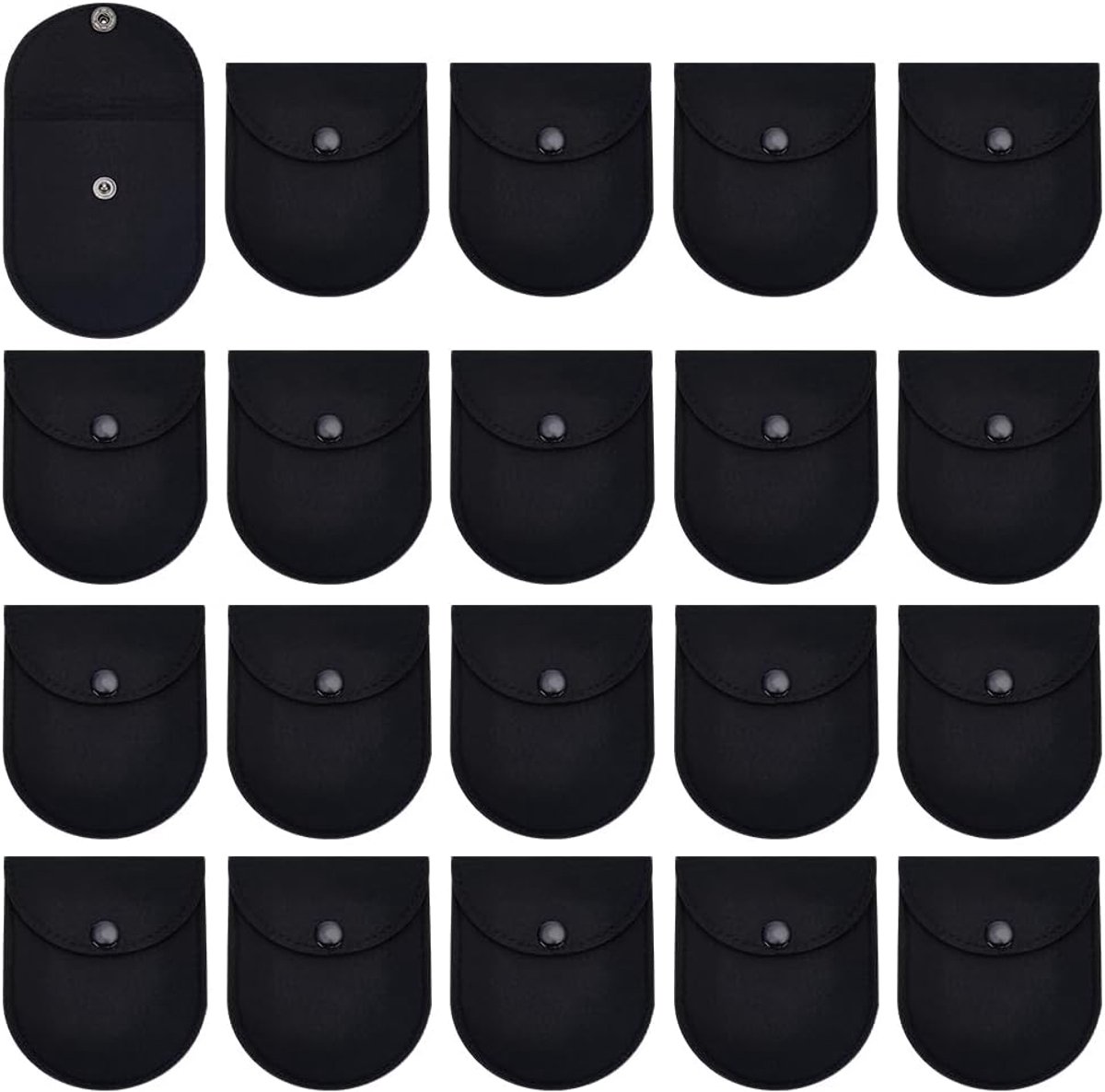 20 stuks gehoorapparaatzakje, kleine draagtas reizen draagbare zak draagbescherming voor munten flashdrives hoofdtelefoon sleutels, zwart