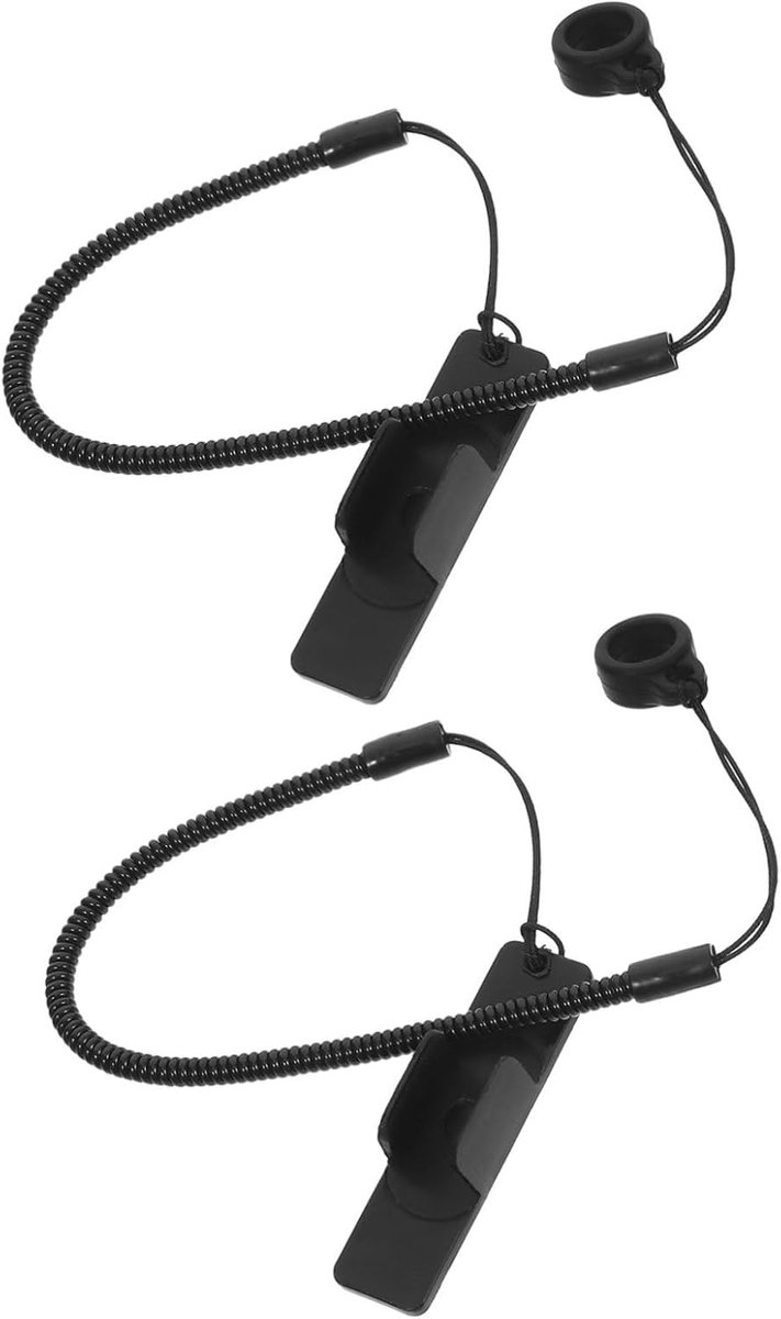 2 stuks elastische Tether Lanyard voor stylus pennen, intrekbare springband voor anti-verlies tekenpennen met siliconen ring en zwarte clip voor kantoor en school