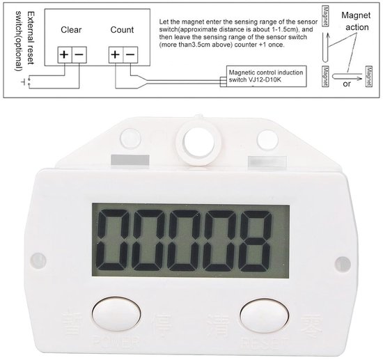 Teller voor breimachine, 0-99999, digitale magnetische inductie, nabijheidssensor, elektronische teller, digitale totalisator — afbeelding 5
