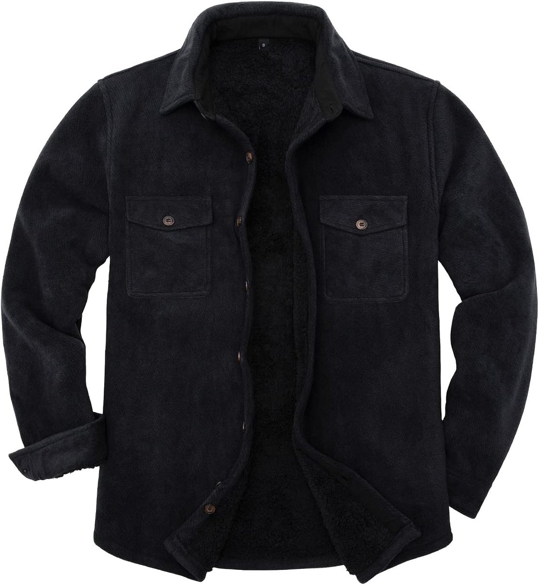 Heren warme Sherpa gevoerde fleece geruite flanellen overhemd jas (alle sherpa fleece gevoerd)