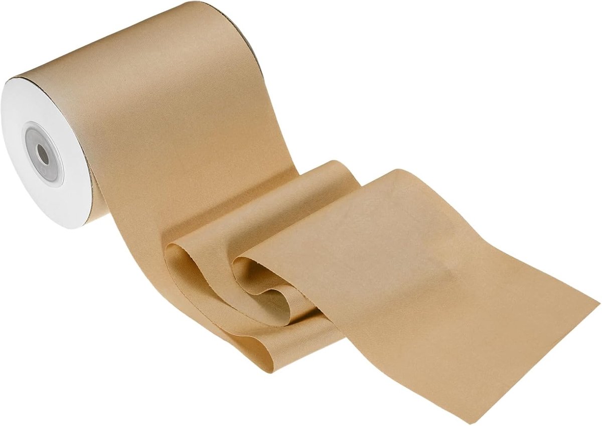 Dubbel satijnen lint (10 cm x 10 yard, bruin) - Dubbelzijdig dik polyester satijnen lint effen stof, van toepassing op bruiloftsfeestdecoratie/grote openingsceremonie/strikken maken