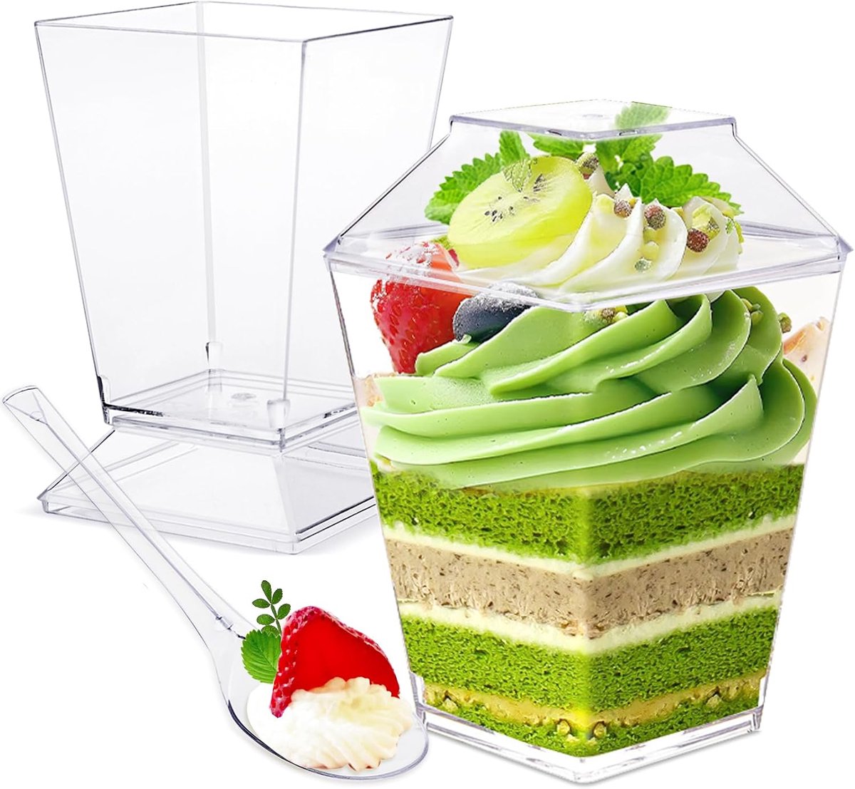 30 stuks kunststof bekers voor aperitief, 160 ml, herbruikbaar, plastic bekers voor schuim, pudding, tiramisu, verjaardag, bruiloft (160 ml - 30 stuks)