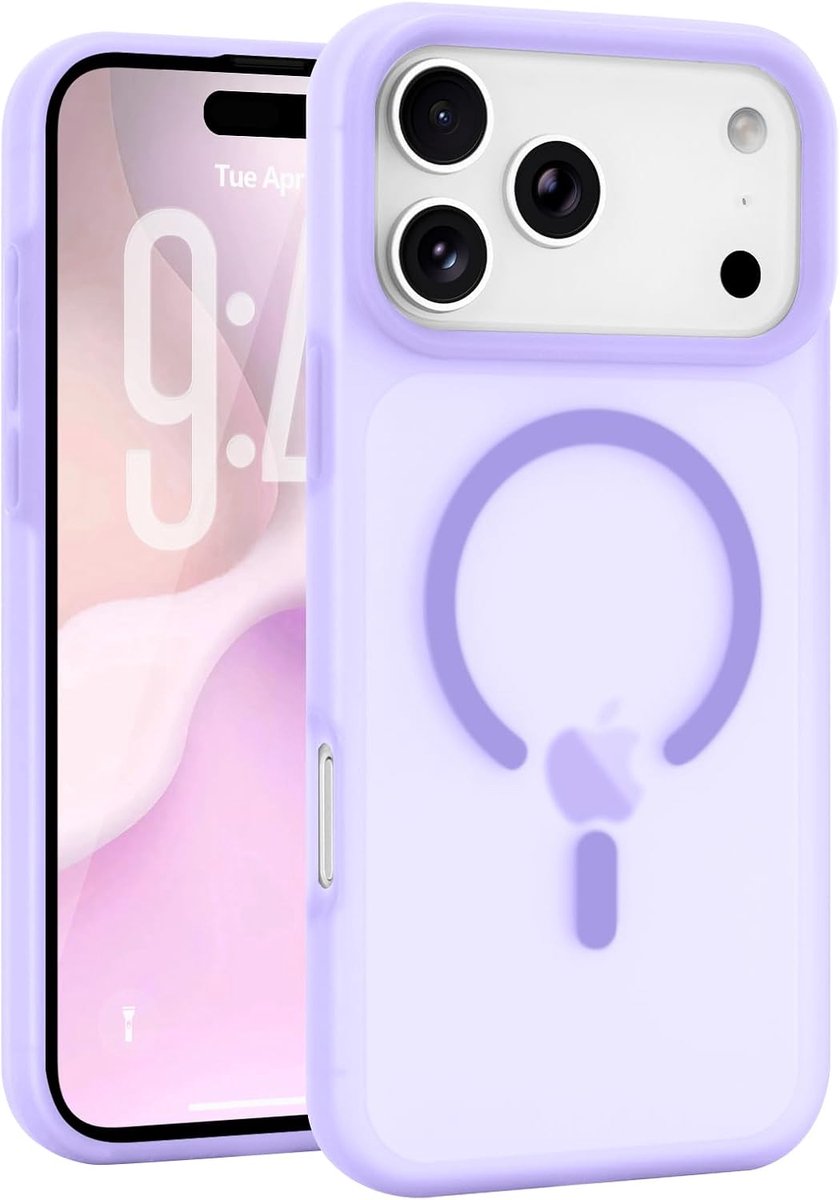 Magnetisch hoesje voor iPhone 17 Pro Max [Compatibel met Magsafe], zacht siliconen doorschijnend, mat huidvriendelijk telefoonhoesje, schattig, slank, schokbestendig beschermhoesje voor mannen