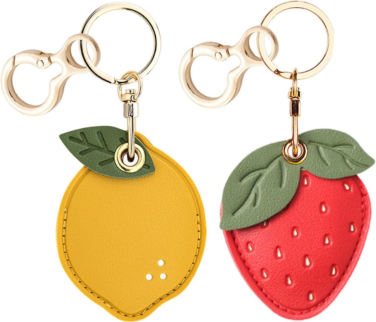 Hoesje Met Sleutelhanger, Krasbestendig Anti-Verlies Ontwerp Voor Air Tags-Leren Houder Met Sleutelhanger Voor Sleutels, Handtas, Hondenhalsband, Bagage