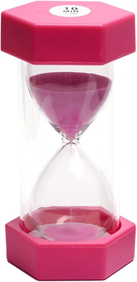 Kinderklok, decoratieve zandloper, timer kan worden gebruikt in klaslokalen, keukens, huizen, kantoren en ook als decoratieve timerklok (10 minuten, roze) SL-05
