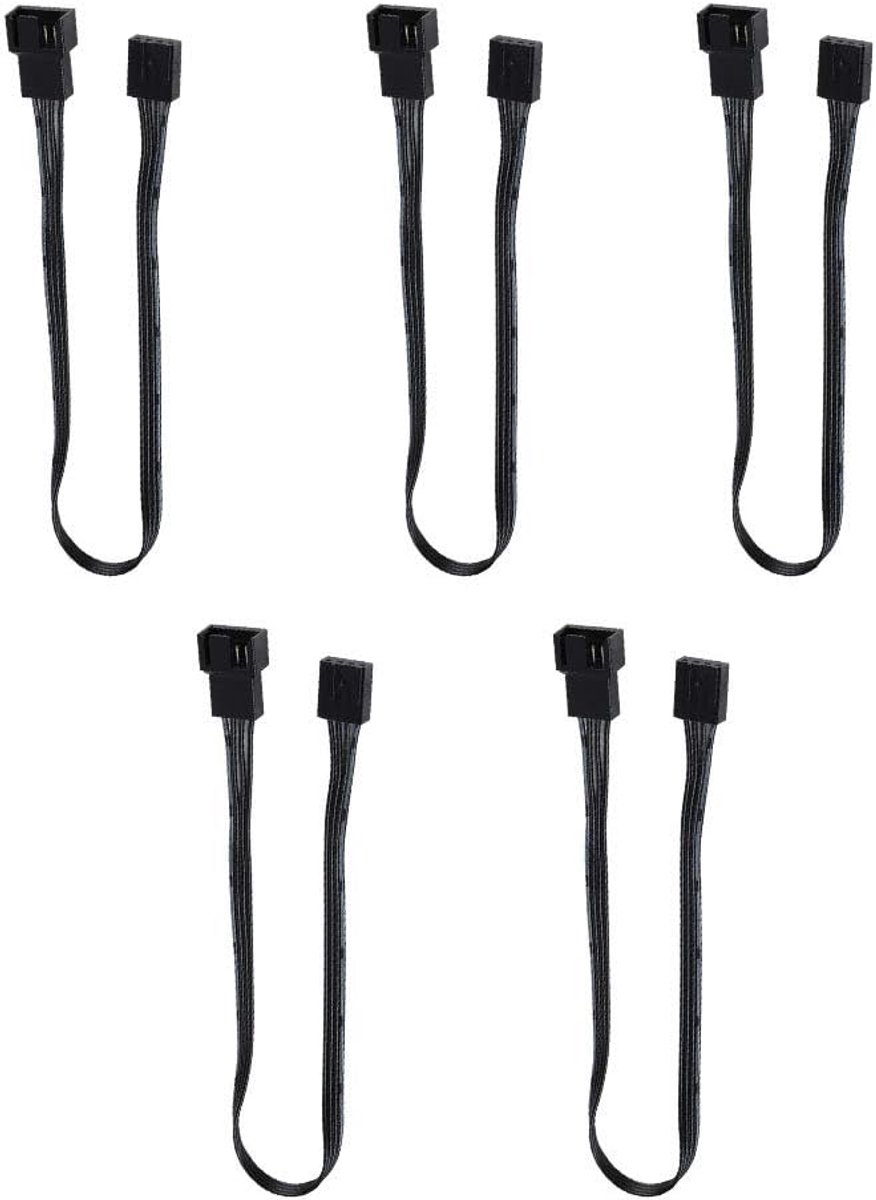 5 stuks 4-pins PWM-aansluitbehuizing Ventilatorverlengkabel voor computers, 4-pins verlengkabel van stekker naar stopcontact Geschikt voor CPU- of computerkastventilatie