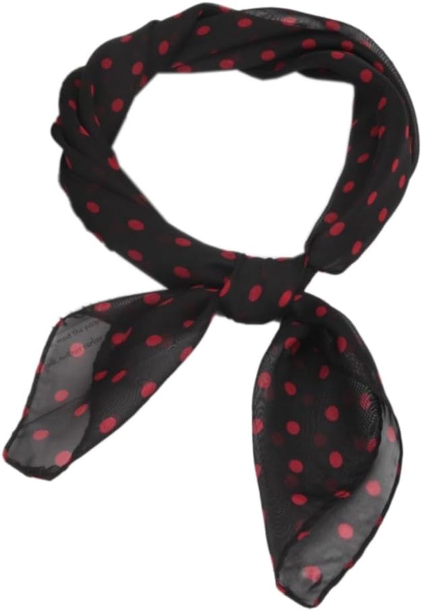 Zijden sjaal voor dames, 65 x 65 cm, gestippelde hoofddoek voor dames, chiffon halsdoek, bandana, vierkante sjaal, kleine zachte vierkante zijden sjaal, cadeau voor dames