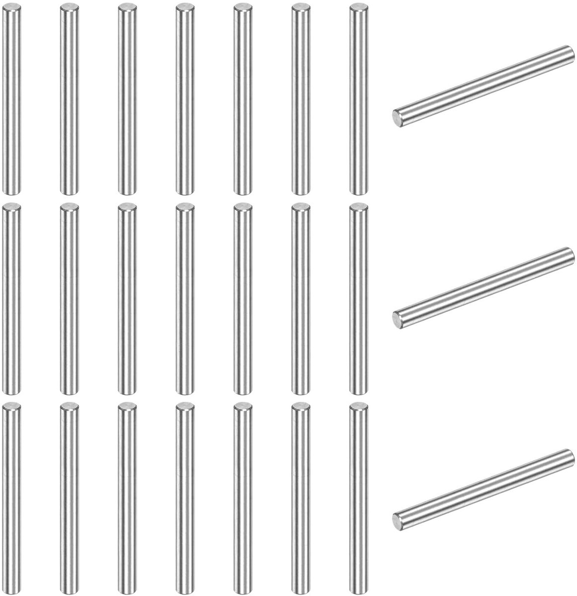 30-pack 4 x 40 mm pen, 304 roestvrij stalen steunpen, bevestigingselementen voor metalen apparaten/houtprojecten, cilindrische planksteunpen [zilverkleur]