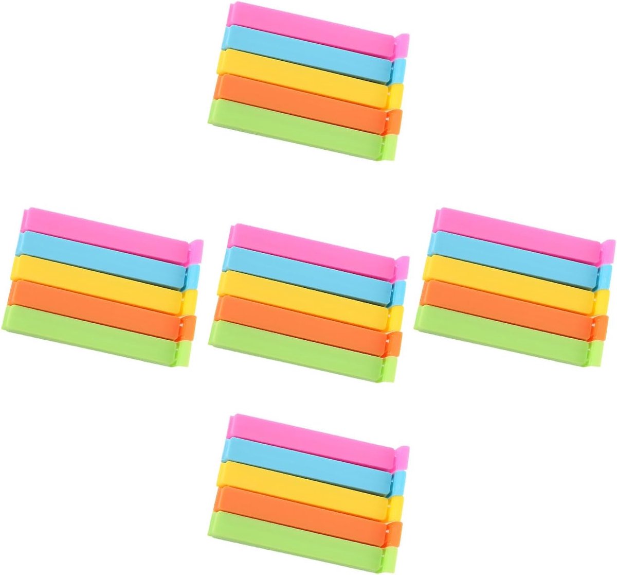 25 Stuks Afdichting Tas Clips, Plastic Klemmen Sluiting Voedsel Clips Voor Snoep Snacks Zakken Keuken 7cm 5 Kleuren