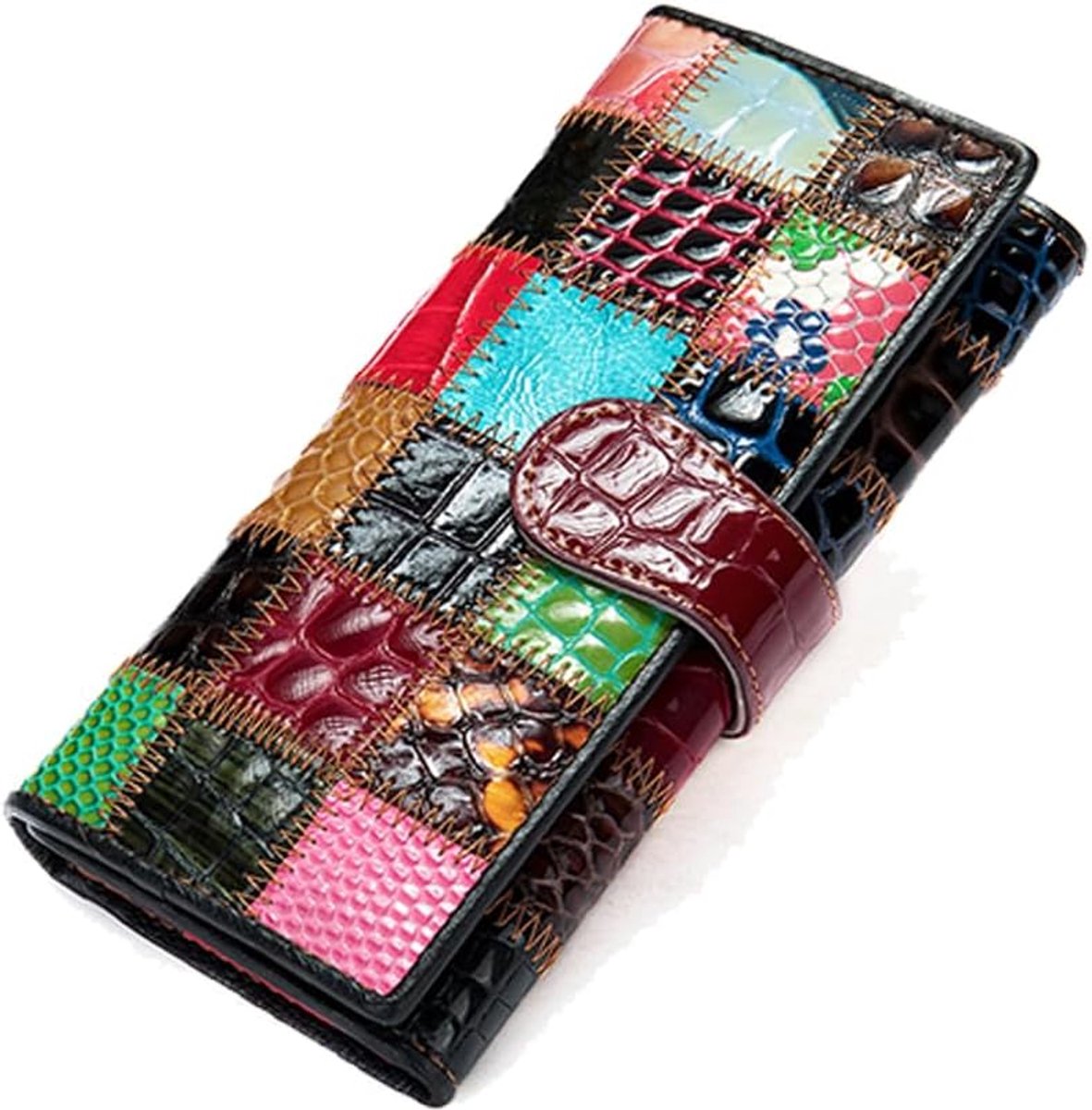 Claoner Dames portemonnee - Kleurrijk - Kaartklem - Opbergtas - Cadeau voor verjaardag Moederdag Kerst