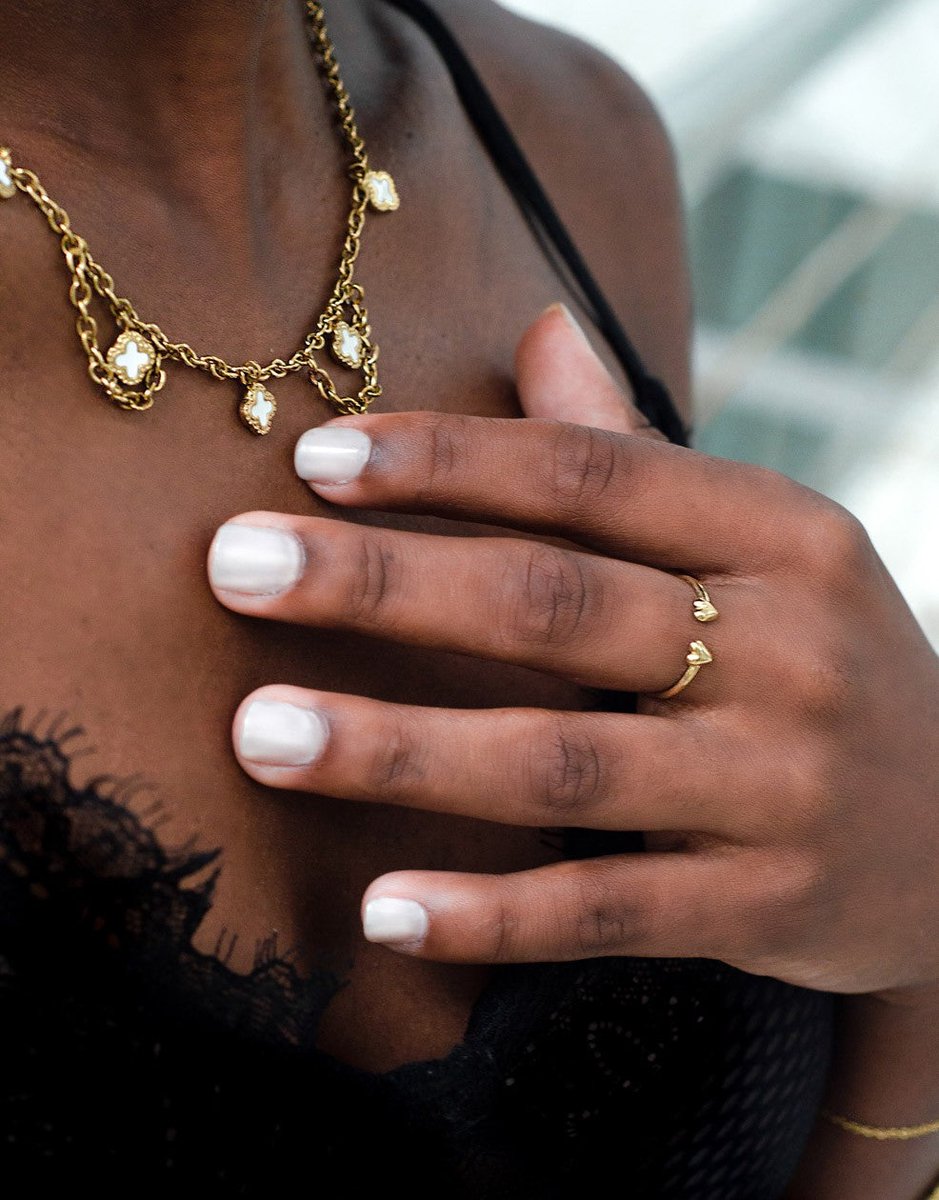 Ring Speelse Hartjes Goudkleurig - Verstelbaar - Stainless Steel - Glow Adora