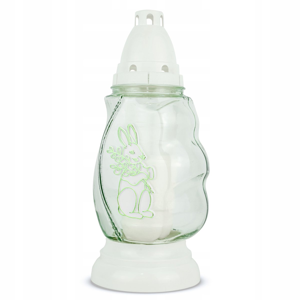 Merloos Paas Graflicht met Konijn - 28 cm Wit