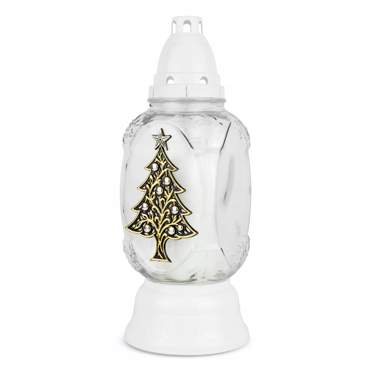 Glazen Kerstboom Znicz 31 cm - Decoratieve Herdenkingslantaarn