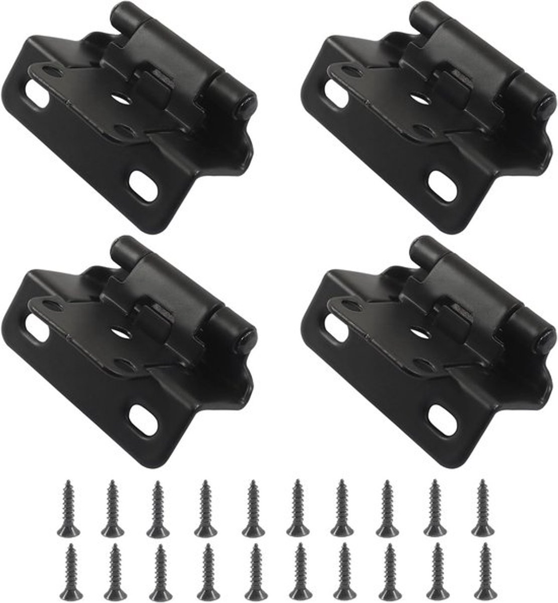 4 stuks - Scharnieren - Keukenkast scharnieren - Kastdeurscharnieren - Meubelscharnieren - Klepscharnier - Binnendeurscharnieren - opbouw scharnieren voor keukenkasten - halfverborgen kastscharnieren - met schroeven - voor kastdeuren, kasten - zwart