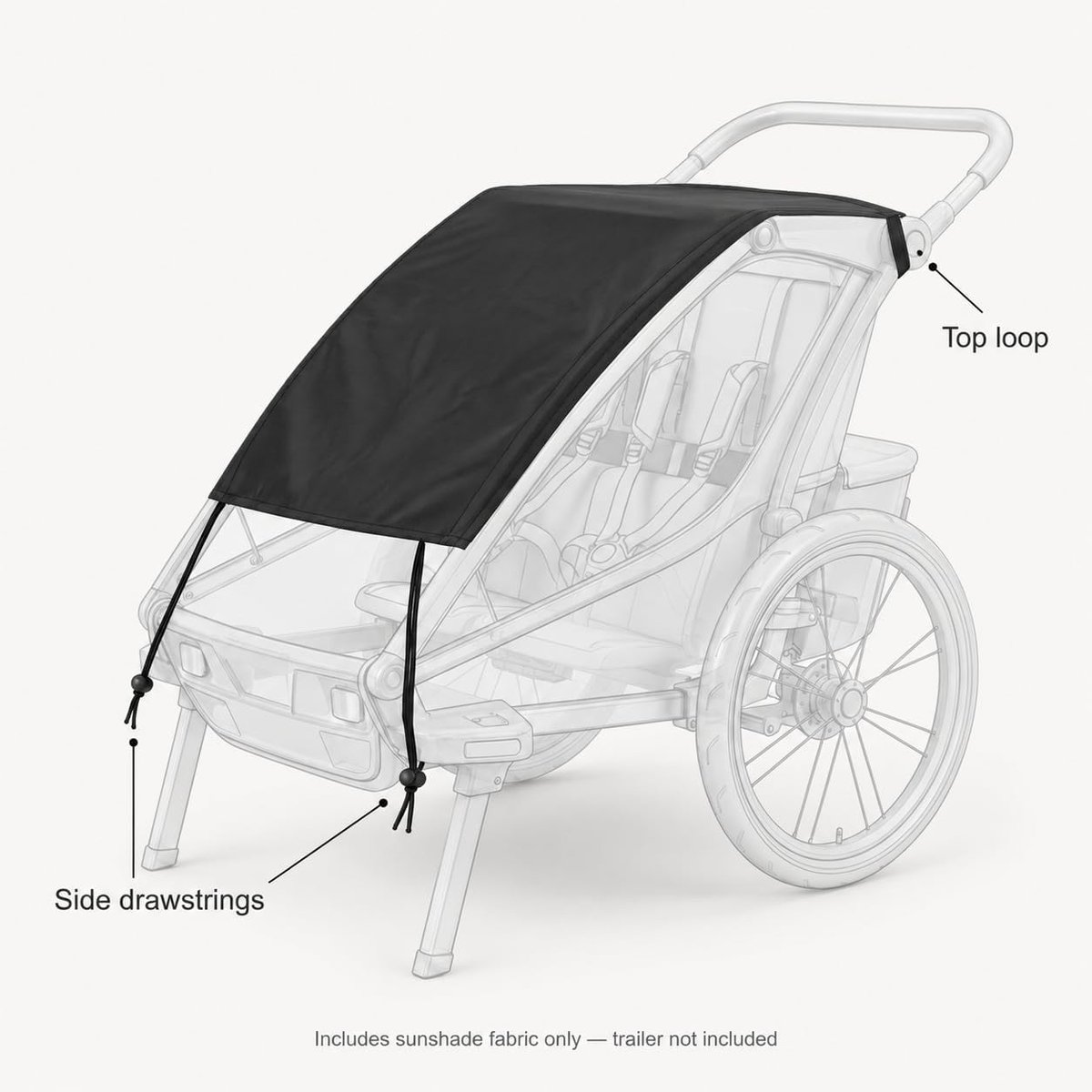 Verstelbare Zonnebescherming voor Kinderwagens - UV 50+ Waterdichte Zonnezeil voor Buggy's en Kinderwagens