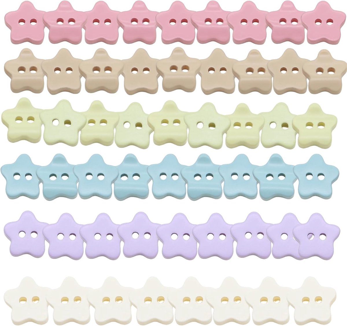 60 stuks 11-17 mm hars sterknoppen 2 gaten platte rug button voor doe-het-zelf knutselen kleding naaien mantel overhemden verzamelalbum kaarten maken naaien, ronde knop (6 kleuren, 12 mm)
