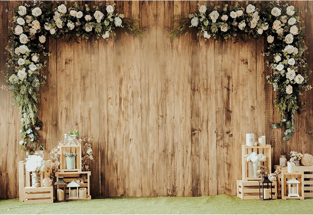 3 x 2 m bruiloft achtergrond voor fotografie geheime tuin achtergrond rutic hout witte bloem bloem stand bruiloft verjaardag fotostudio rekwisieten portret dromerige fotografie achtergrond,