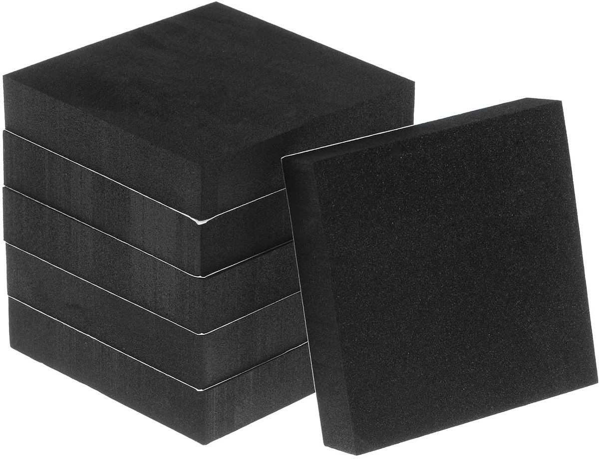 6 stuks vellen vulling van rubber, zelfklevend, 3/4 inch dik tot 10 cm lang, vierkant van neopreenschuim, zelfklevend, anti-vibratiepads, antislip