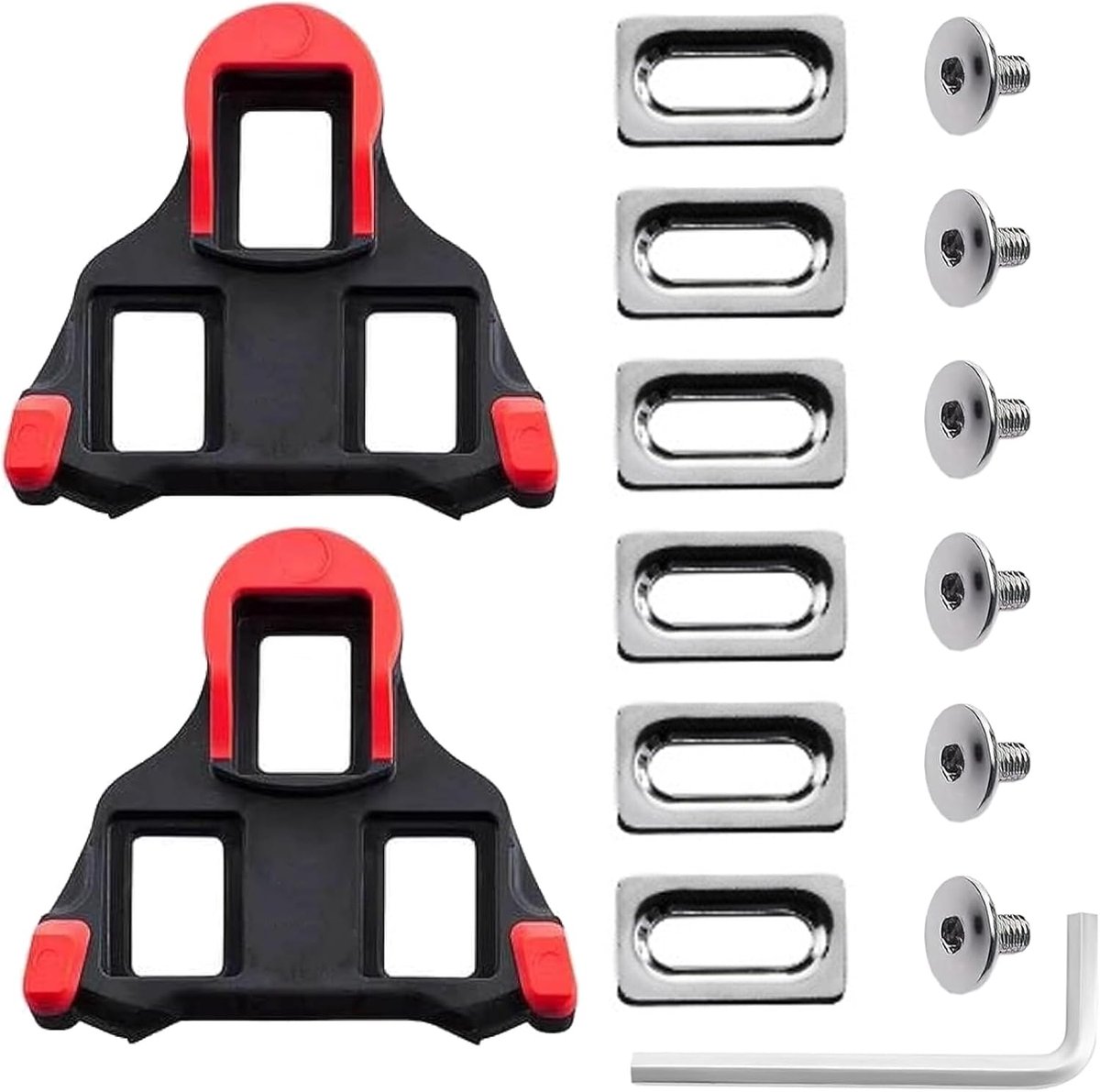 15 stuks spatnoppen, fietsnoppen 6°, antislip racefietsnoppen, antislip pedalen, Cleat compatibel, fietsschoenen, Cleat Set uniseks voor wedstrijden