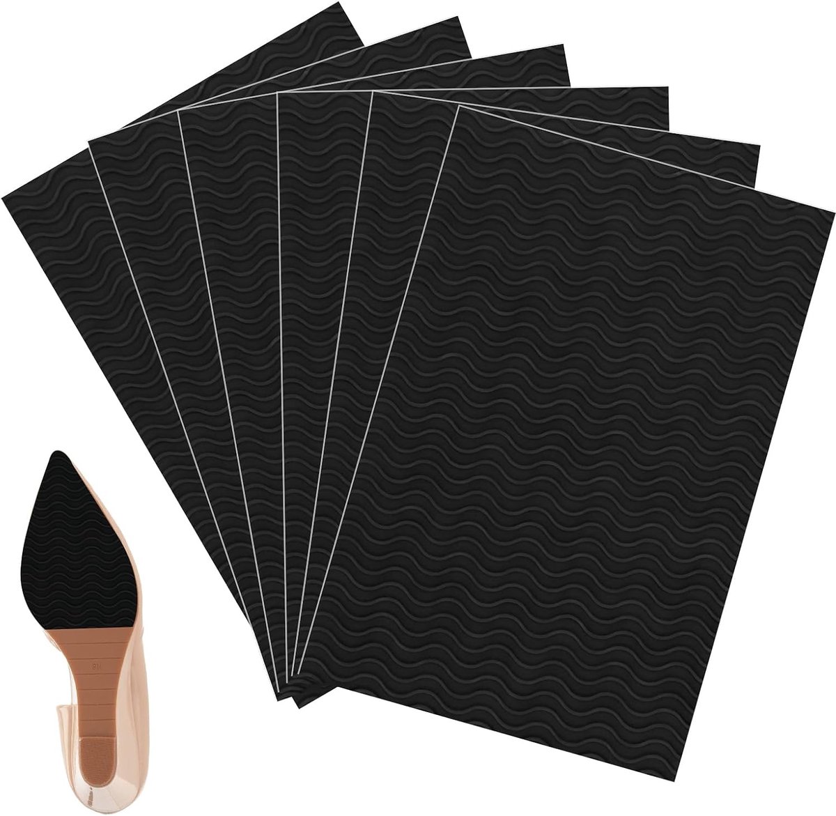 Set van 6 rubberen antislippads voor schoenen, zelfklevende zolen voor hoge hakken en andere soorten schoenen, bescherming tegen slijtage, duurzaam, milieuvriendelijk