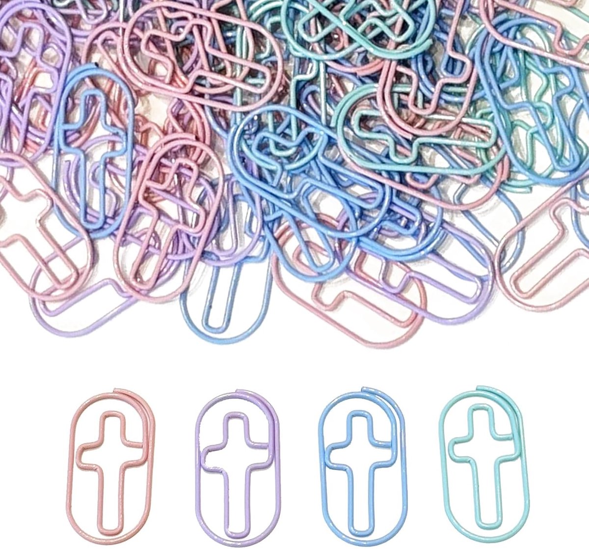 Clips, 60PCS kruisvormige paperclips bladwijzers Bijbelstudie accessoires, Christian dagboek accessoires voor vrouwen mannen Christian, kerstcadeaus
