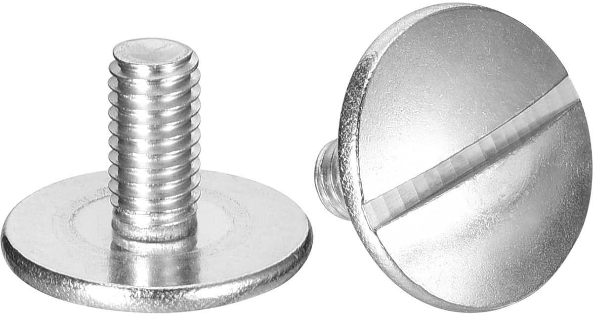 Platte kopschroeven, extra groot, M6 x 12 mm, 2 stuks, roestvrij staal 304