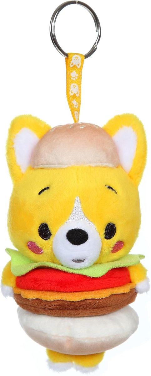 Toys Little Corgi Cuties Pluche dier 12 cm: Corgi sleutelhanger - burger