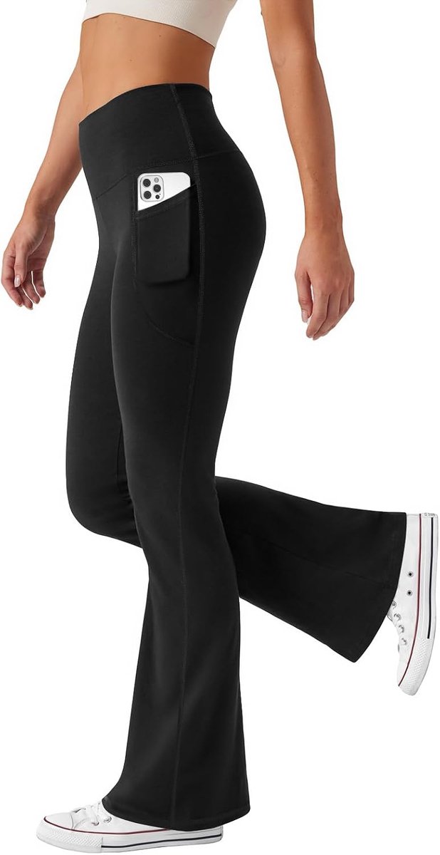 Yogalegging met hoge taille voor dames, elastische sportbroek, joggingbroek voor dames met zakken