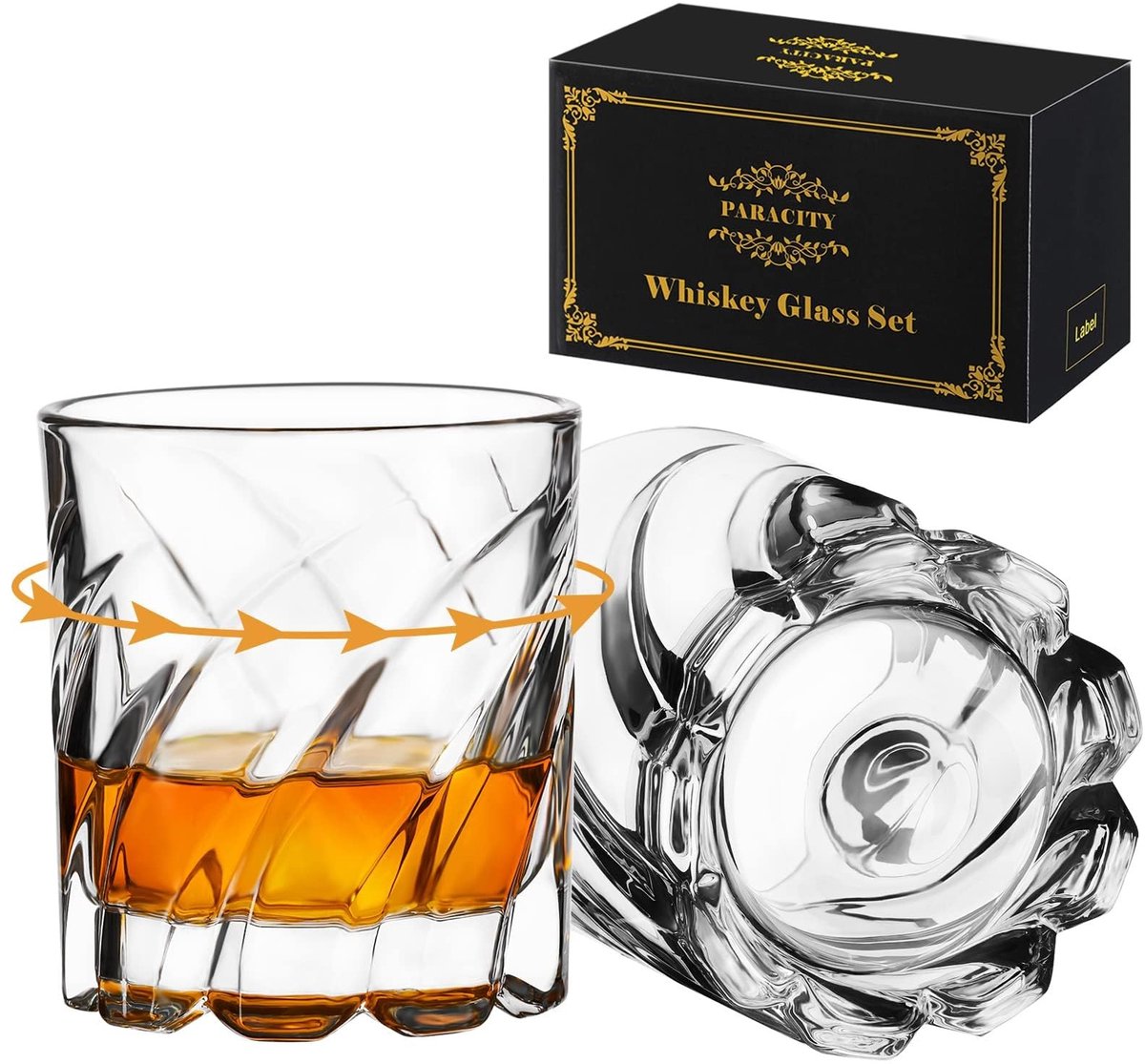 Omgoods - Set van 2 Rotating Whisky Glazen voor Perfecte Aroma's
